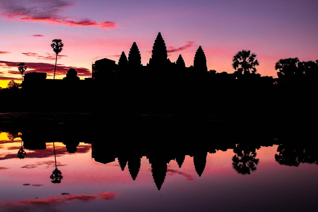 Temple d'Angkor Wat au Cambodge au lever du soleil