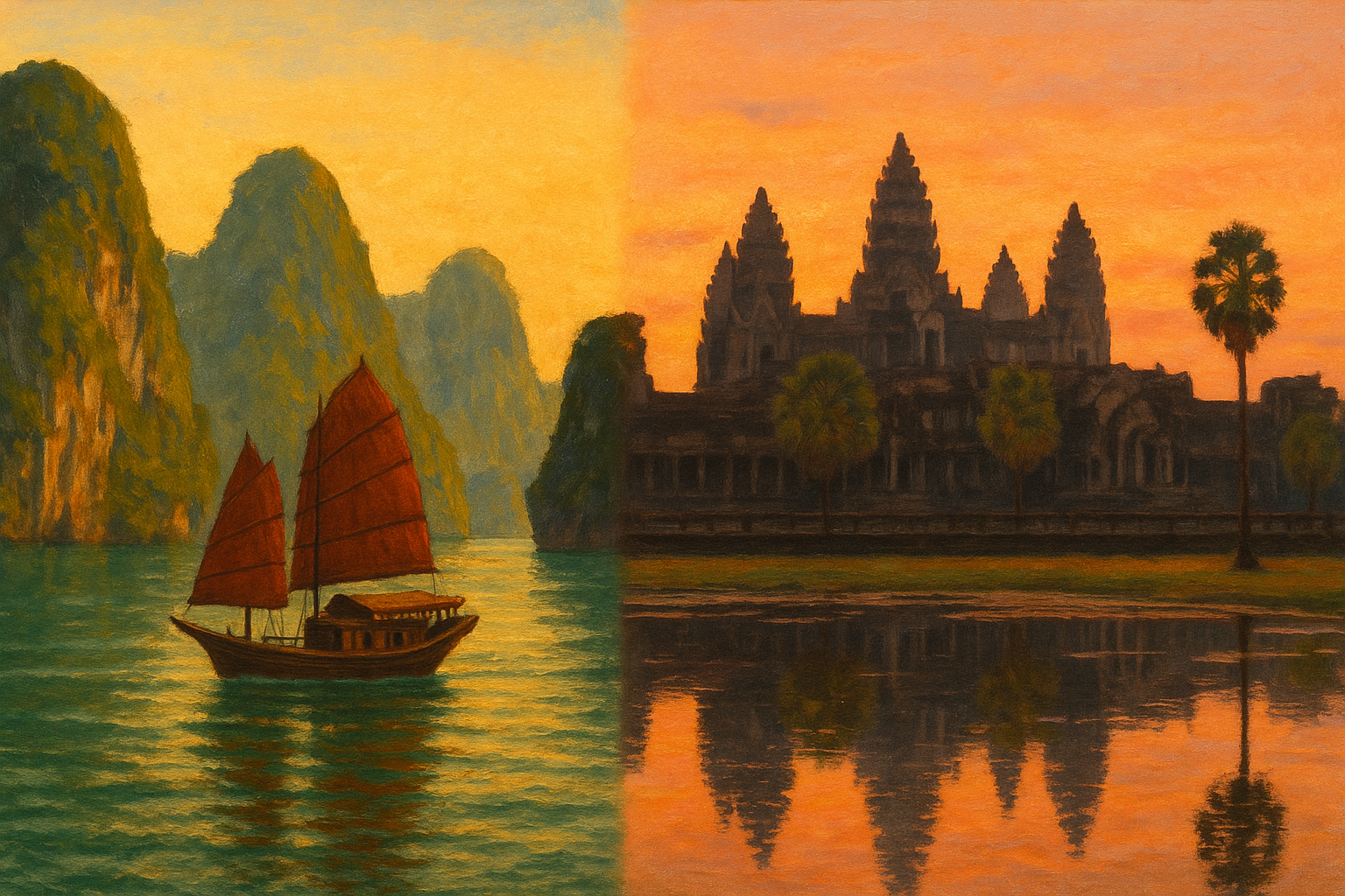 Vietnam ou Cambodge : la baie d'Halong et les temples d'Angkor, deux ambiances d'Asie du Sud-Est