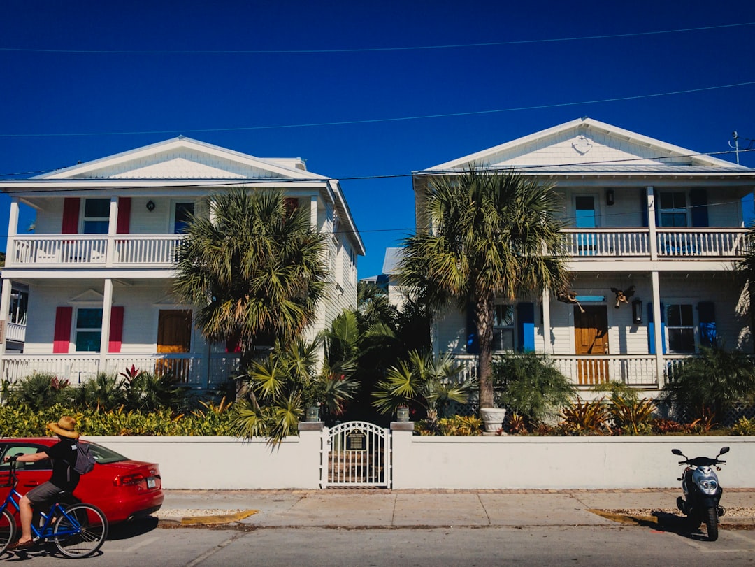 Colorful Conch-style wooden houses in Key West's historic Old Town