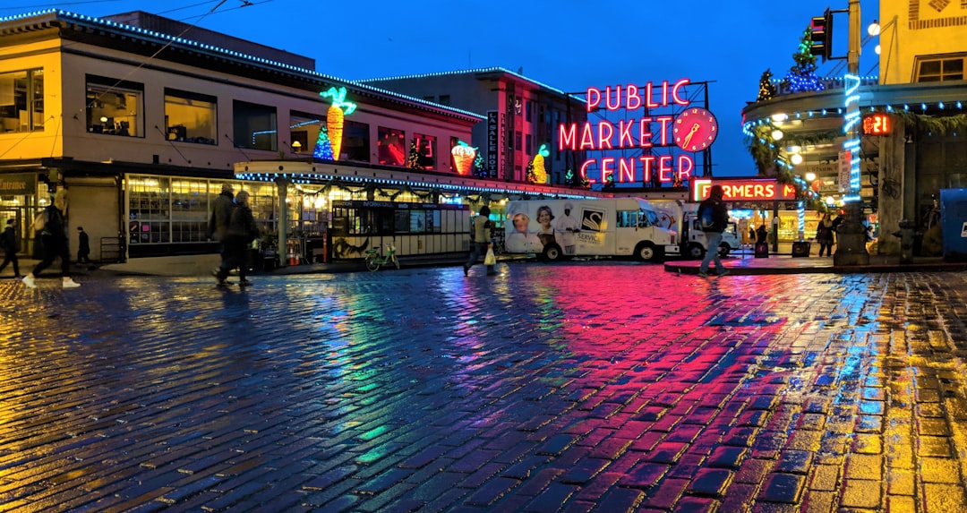 Public Market Center sign at Pike Place Market, Seattle