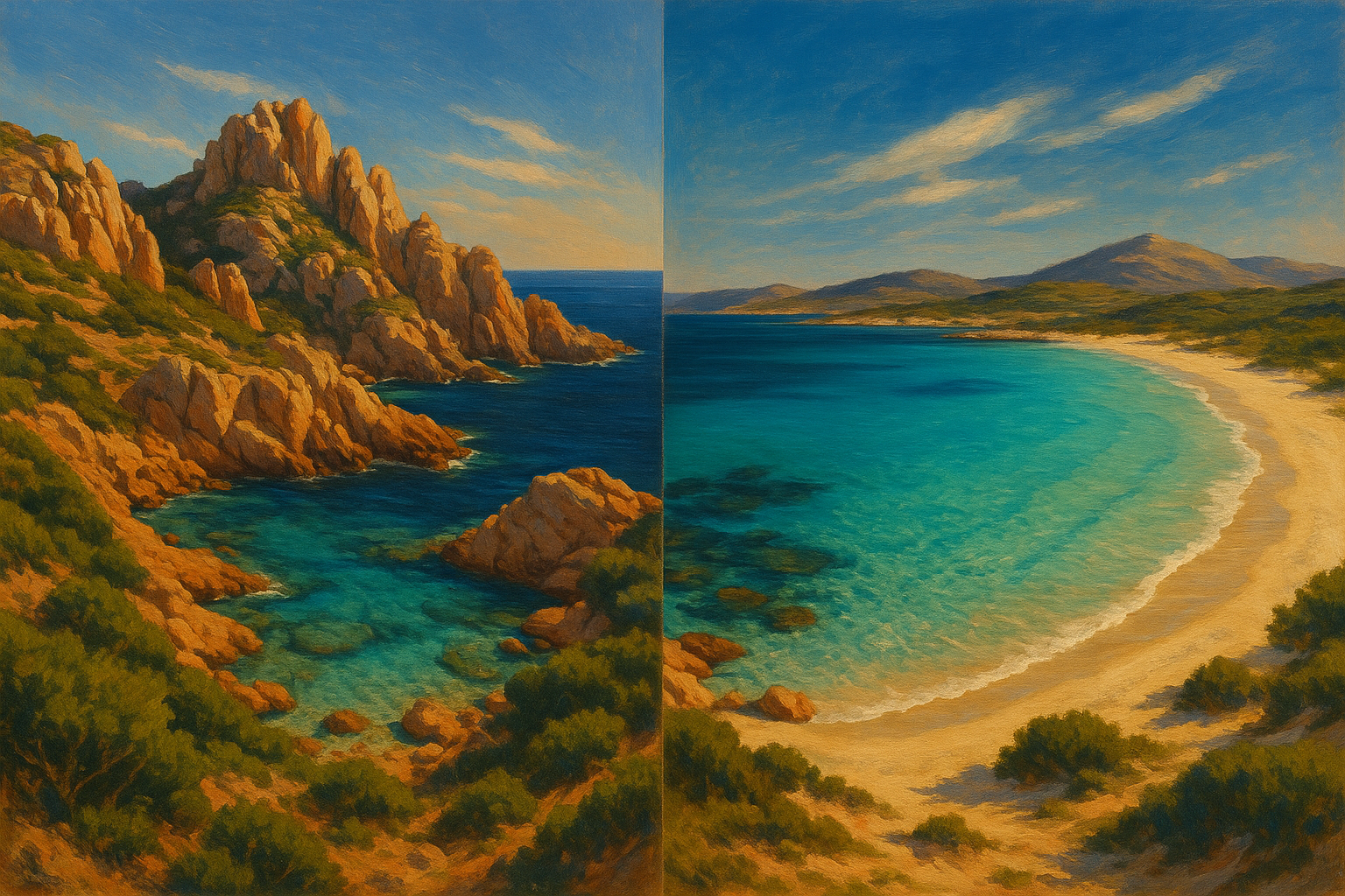 Comparaison entre la côte sauvage de Corse et les plages immaculées de Sardaigne