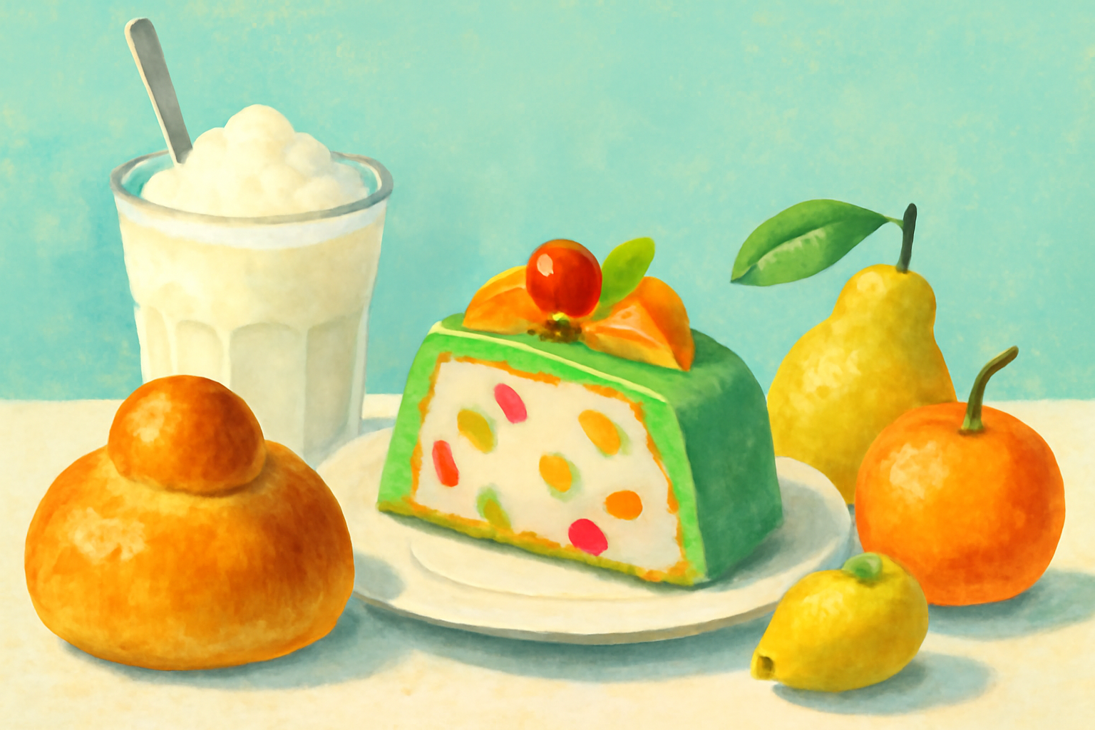Desserts siciliens : granita à la brioche, cassata et frutta martorana